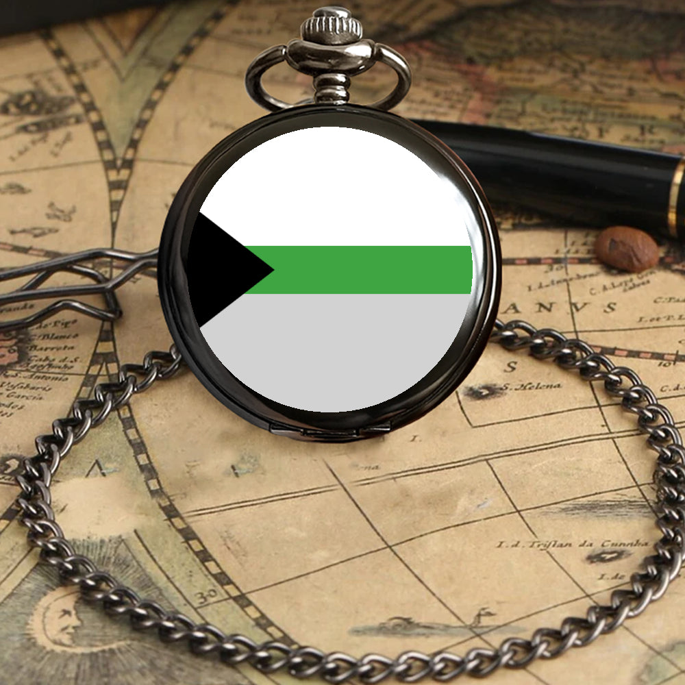 Demiromantic Pride Flag Round Pocket Watch