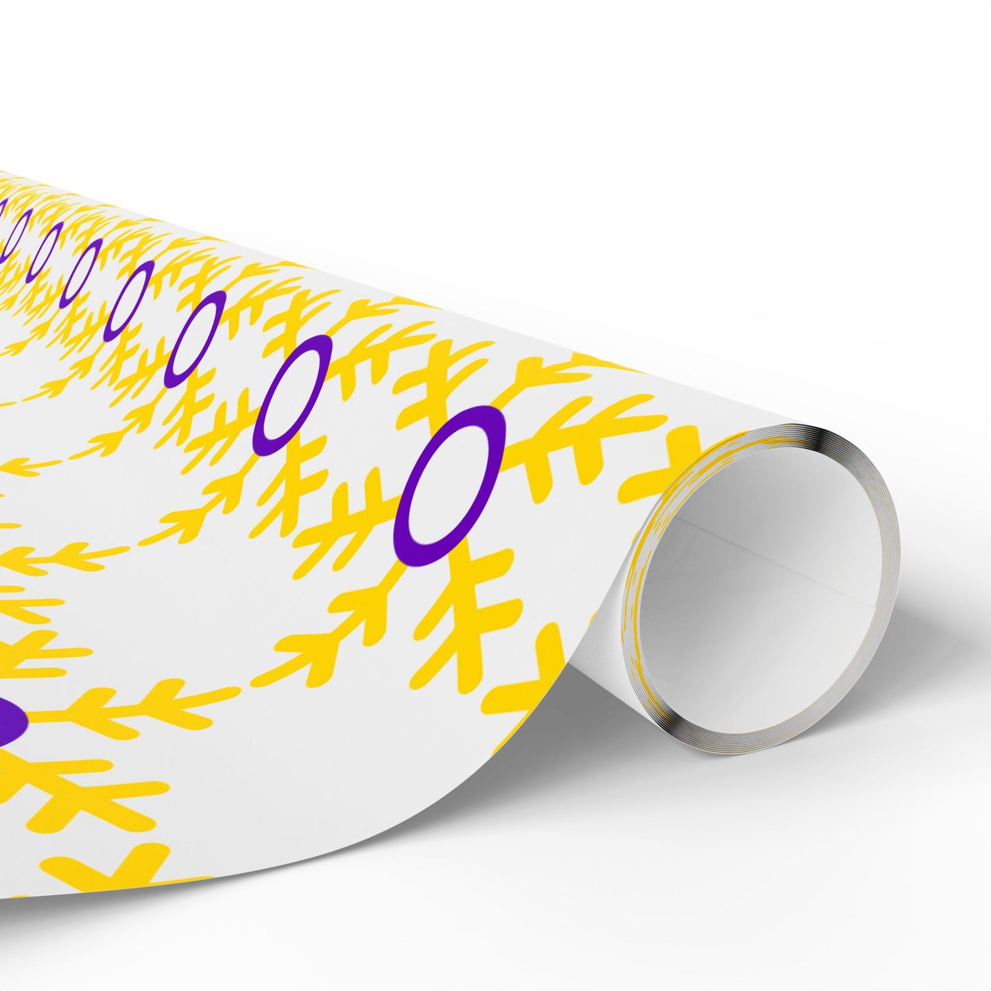 Intersex Pride Flag Snowflake Wrapping Paper - Multiple Sizes/Finishes
