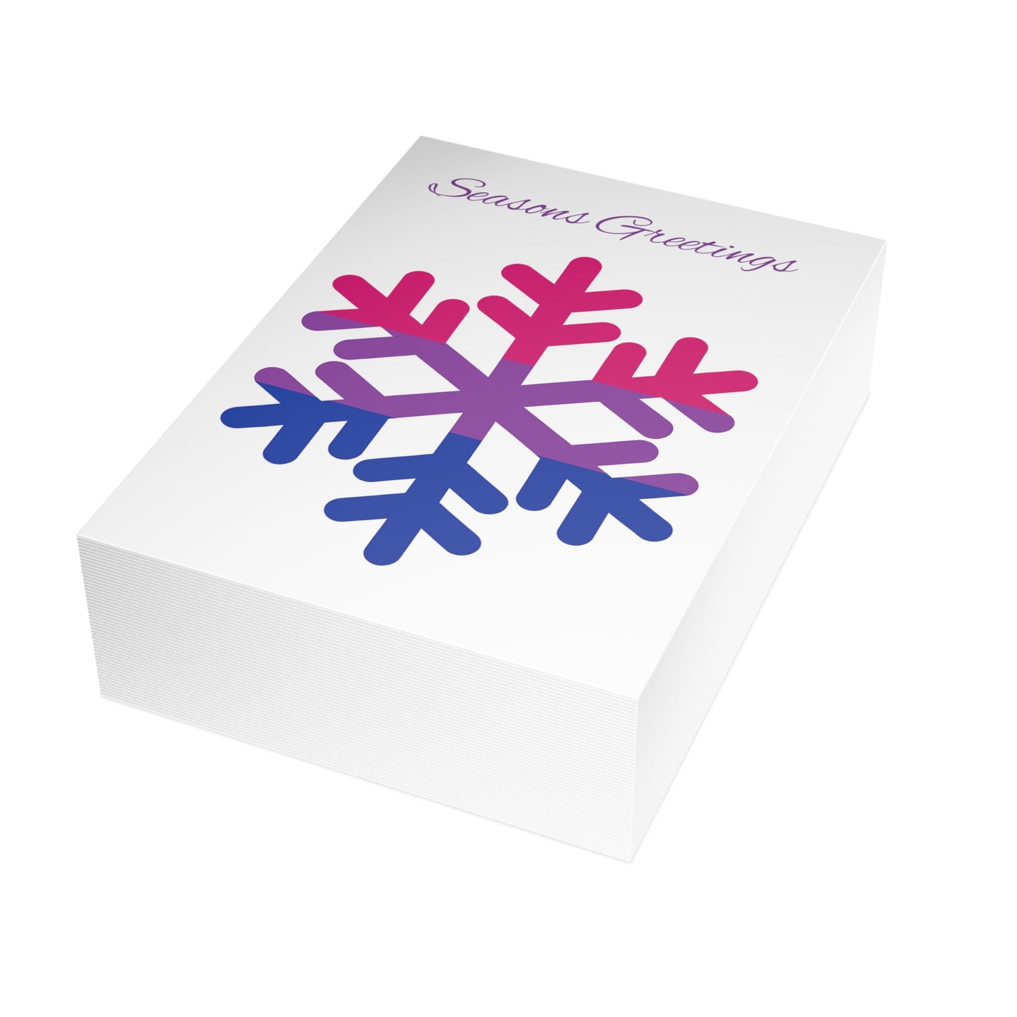 Bisexual Pride Flag Snowflake Greeting Cards