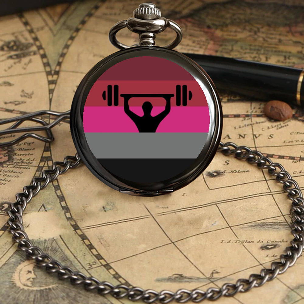 Muscle Fetish Pride Flag Round Pocket Watch