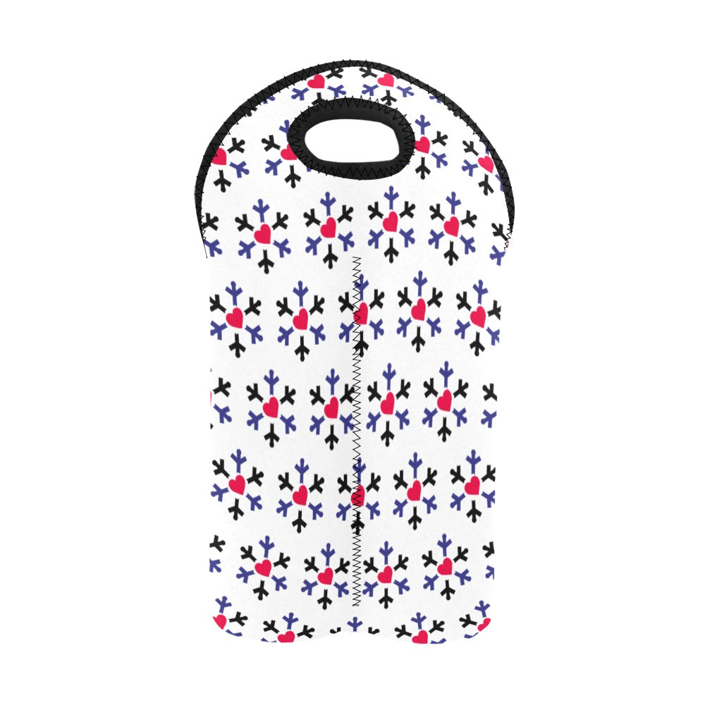 Leather Pride Flag Snowflake 2-Bottle Neoprene Wine Bag