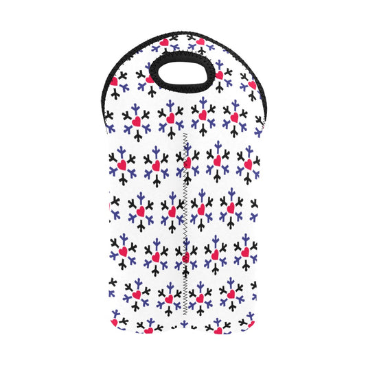 Leather Pride Flag Snowflake 2-Bottle Neoprene Wine Bag