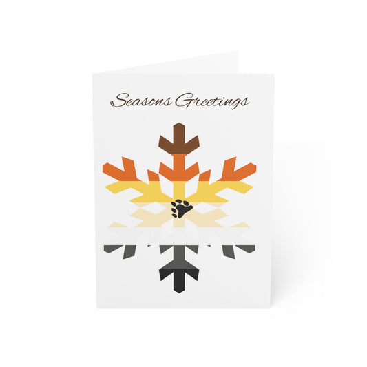 Bear Pride Flag Snowflake Greeting Cards