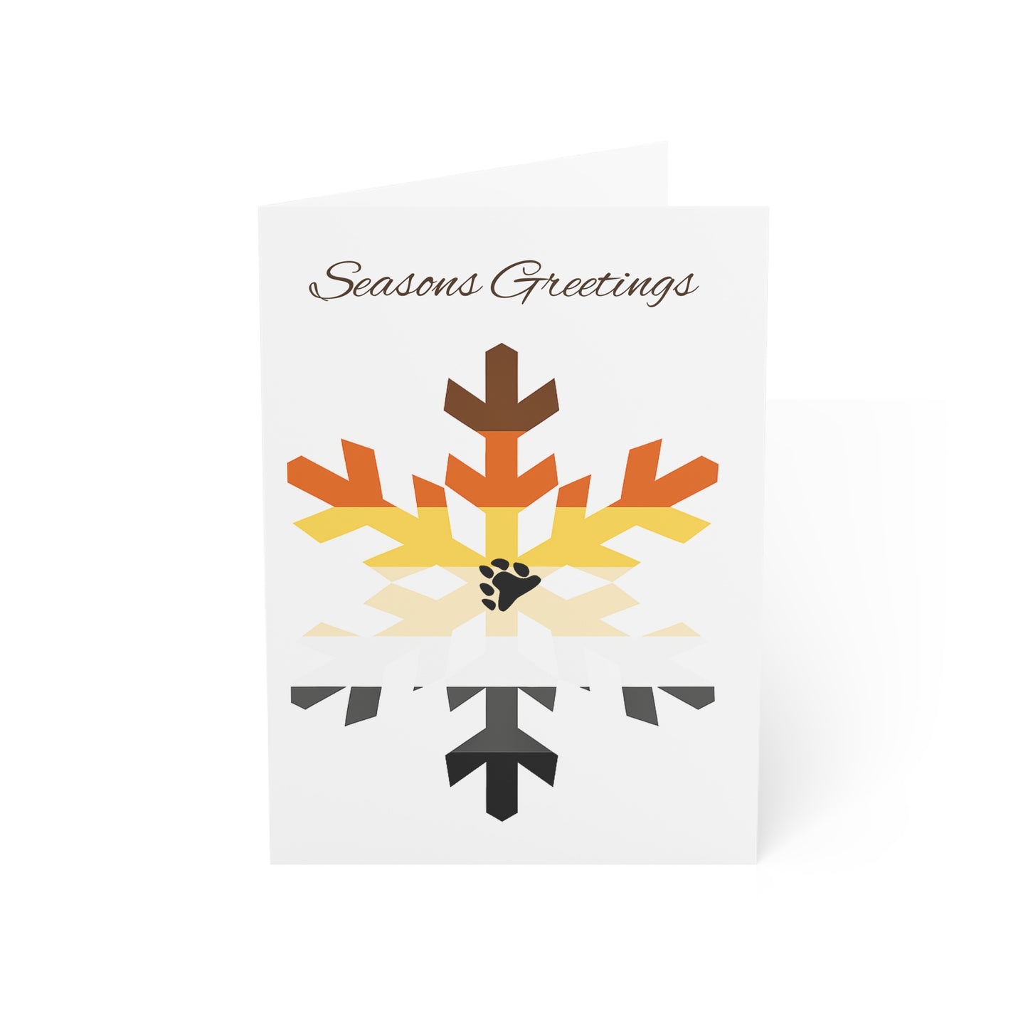 Bear Pride Flag Snowflake Greeting Cards