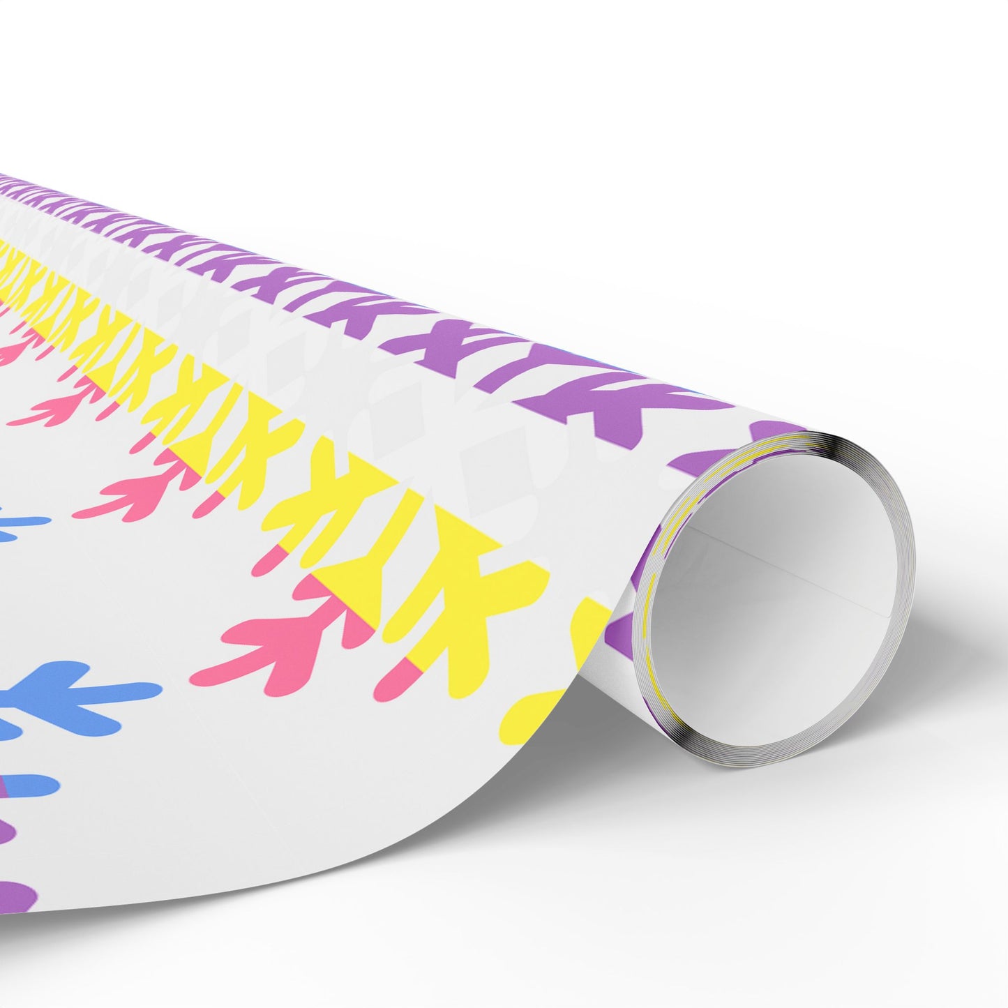 Bigender Pride Flag Snowflake Wrapping Paper - Multiple Sizes/Finishes