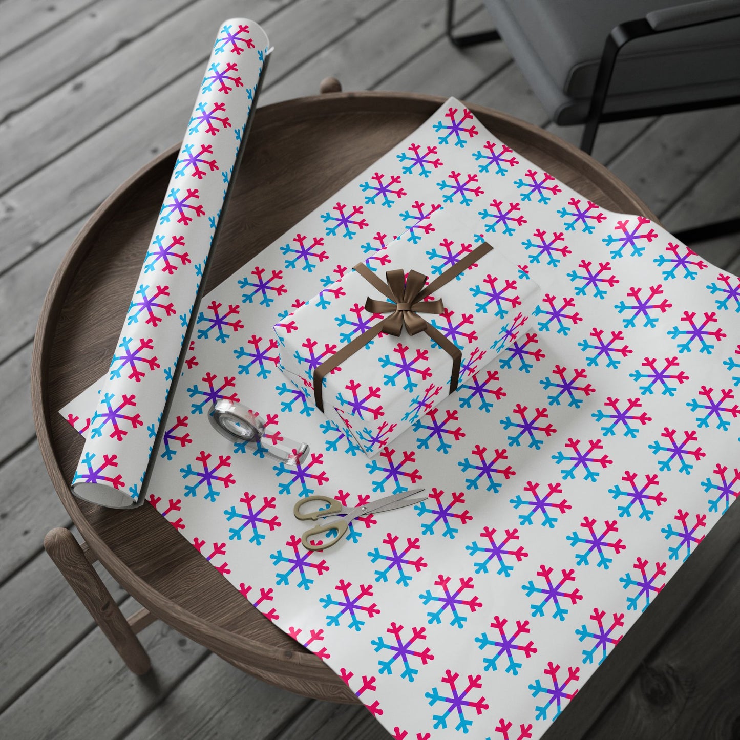 Androgyne Pride Flag Snowflake Wrapping Paper - Multiple Sizes/Finishes