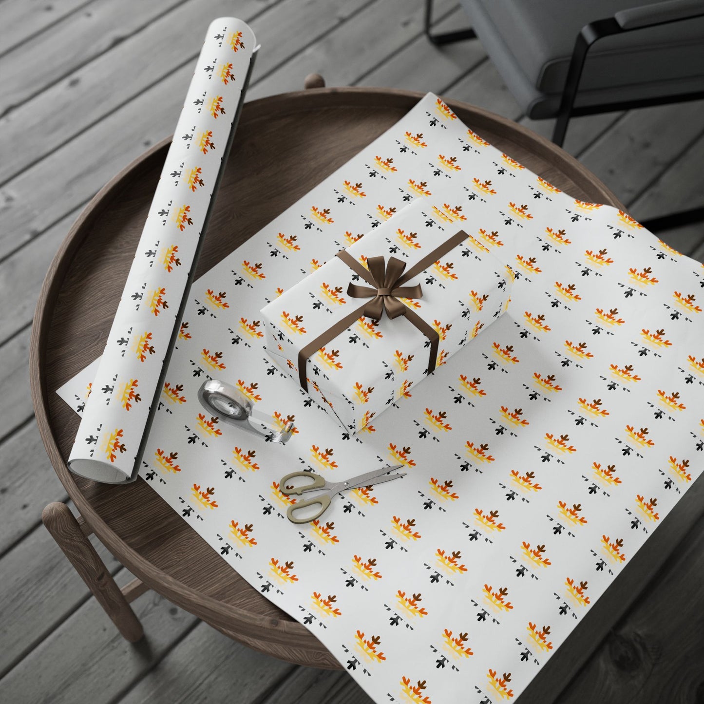 Bear Pride Flag Snowflake Wrapping Paper - Multiple Sizes/Finishes