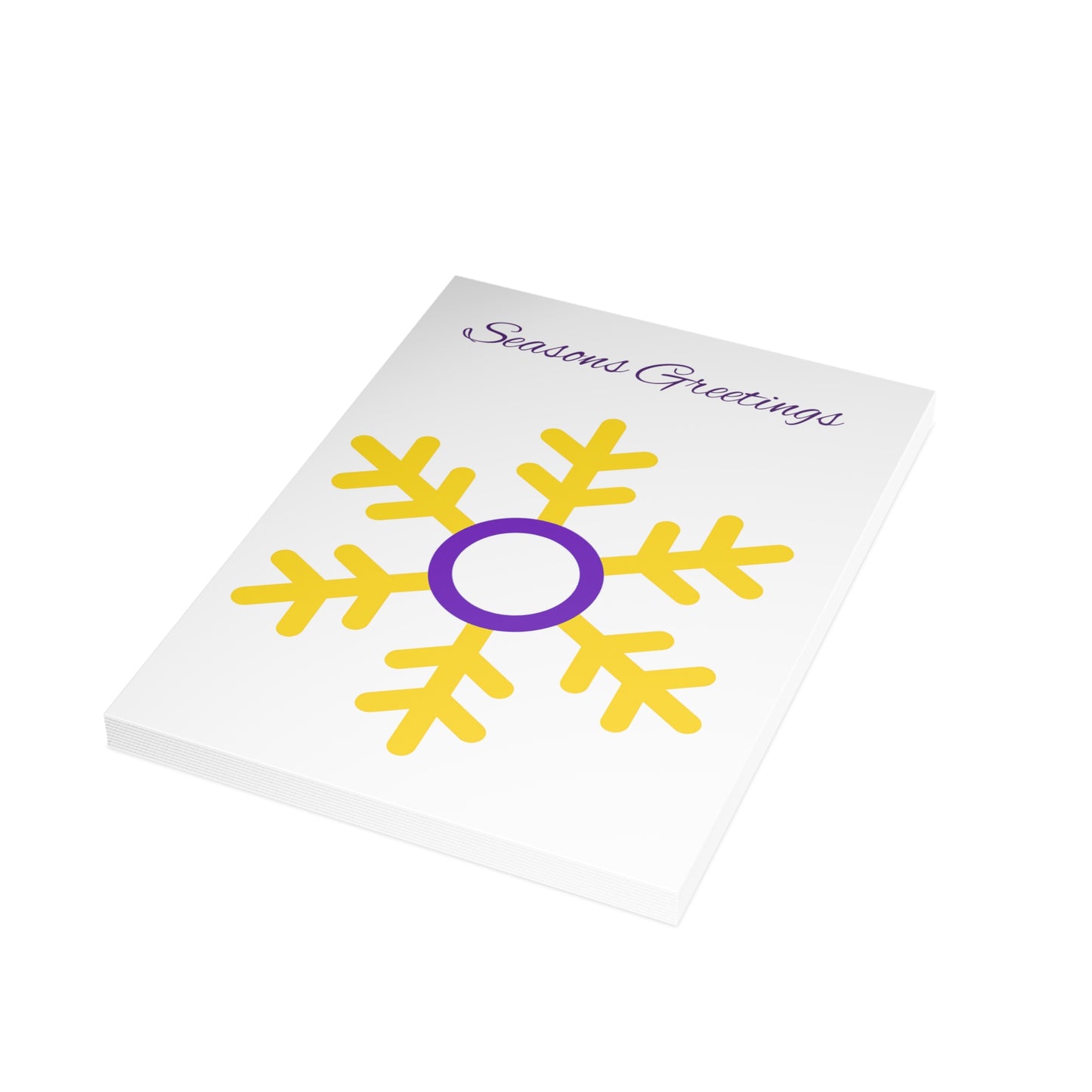 Intersex Pride Flag Snowflake Greeting Cards