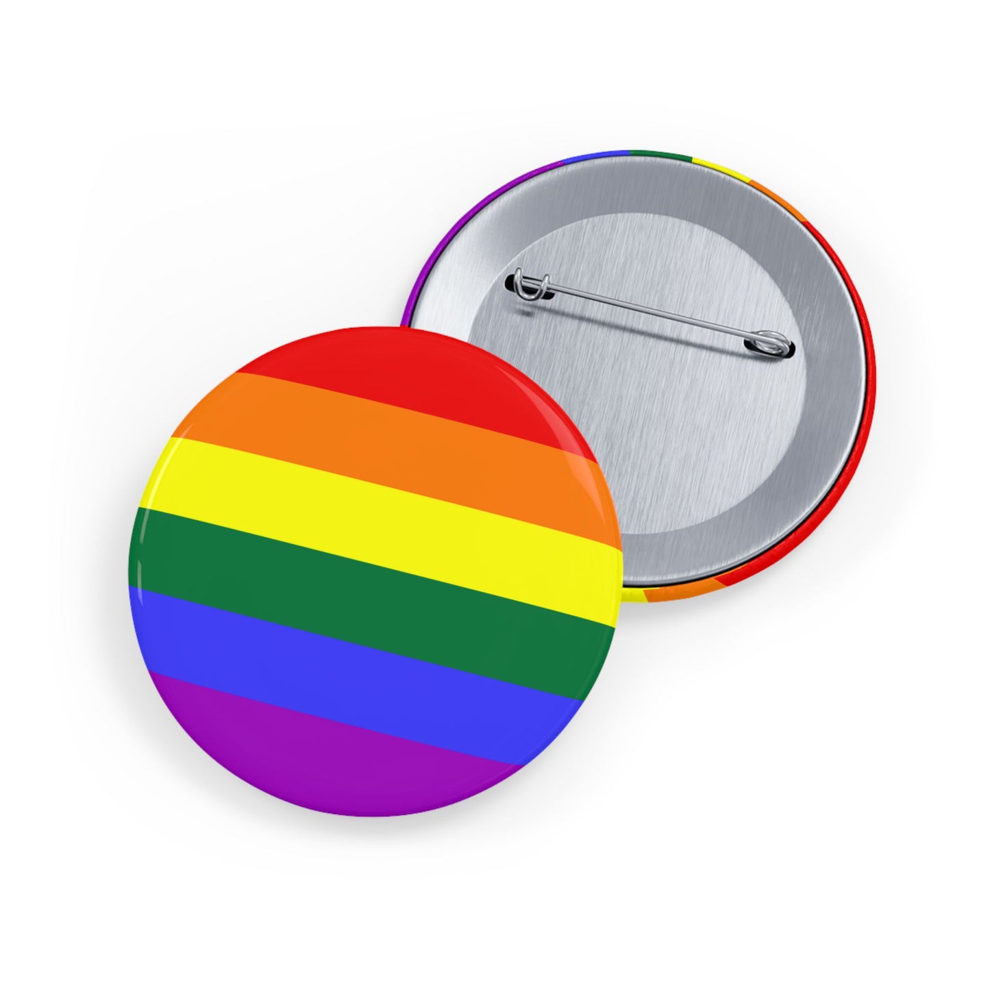 Rainbow Pride Flag Round Pins - Multiple Sizes