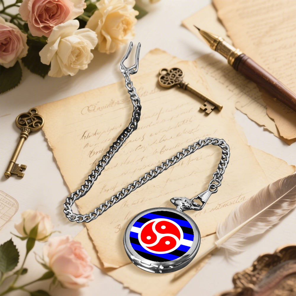 BDSM Fetish Pride Flag Round Pocket Watch