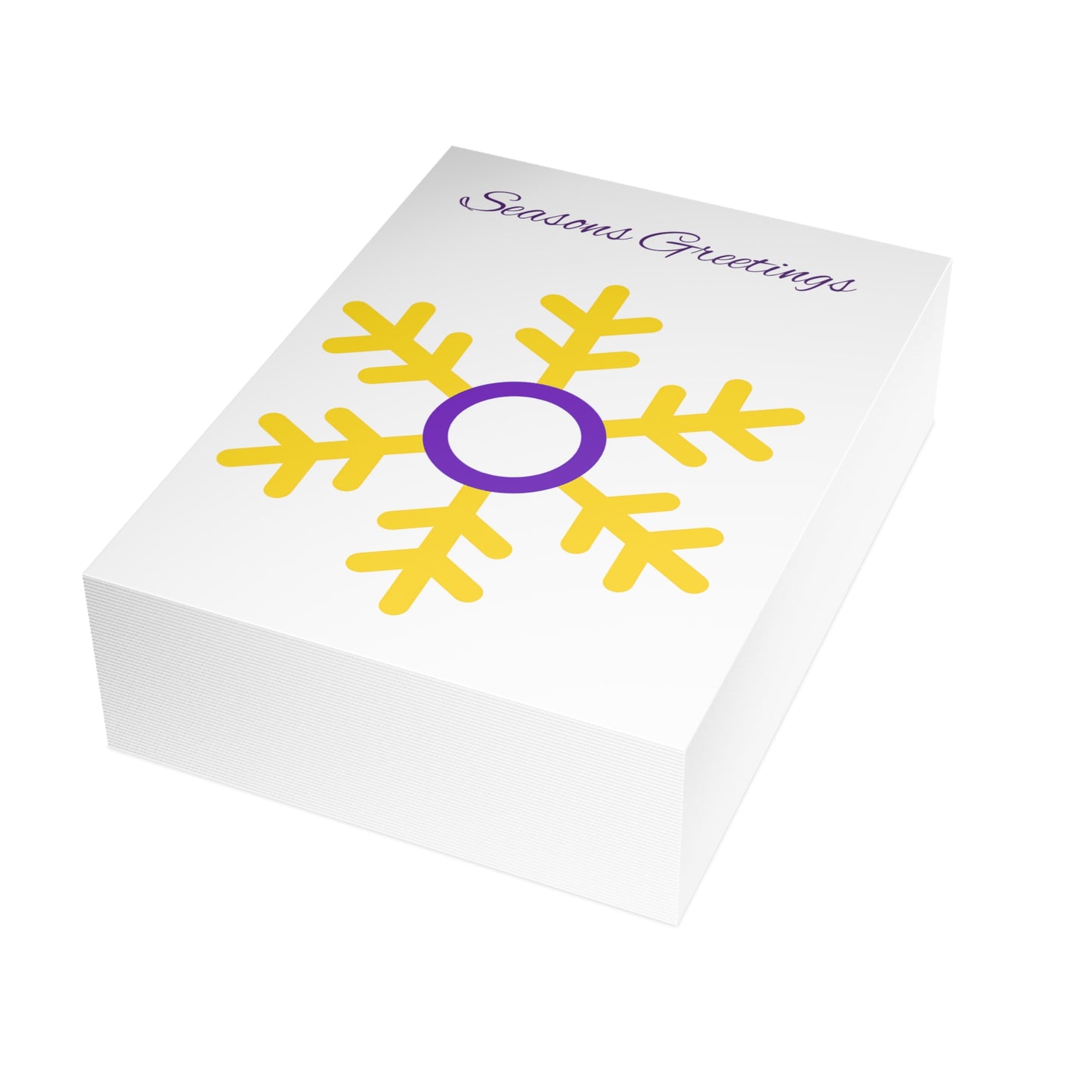 Intersex Pride Flag Snowflake Greeting Cards