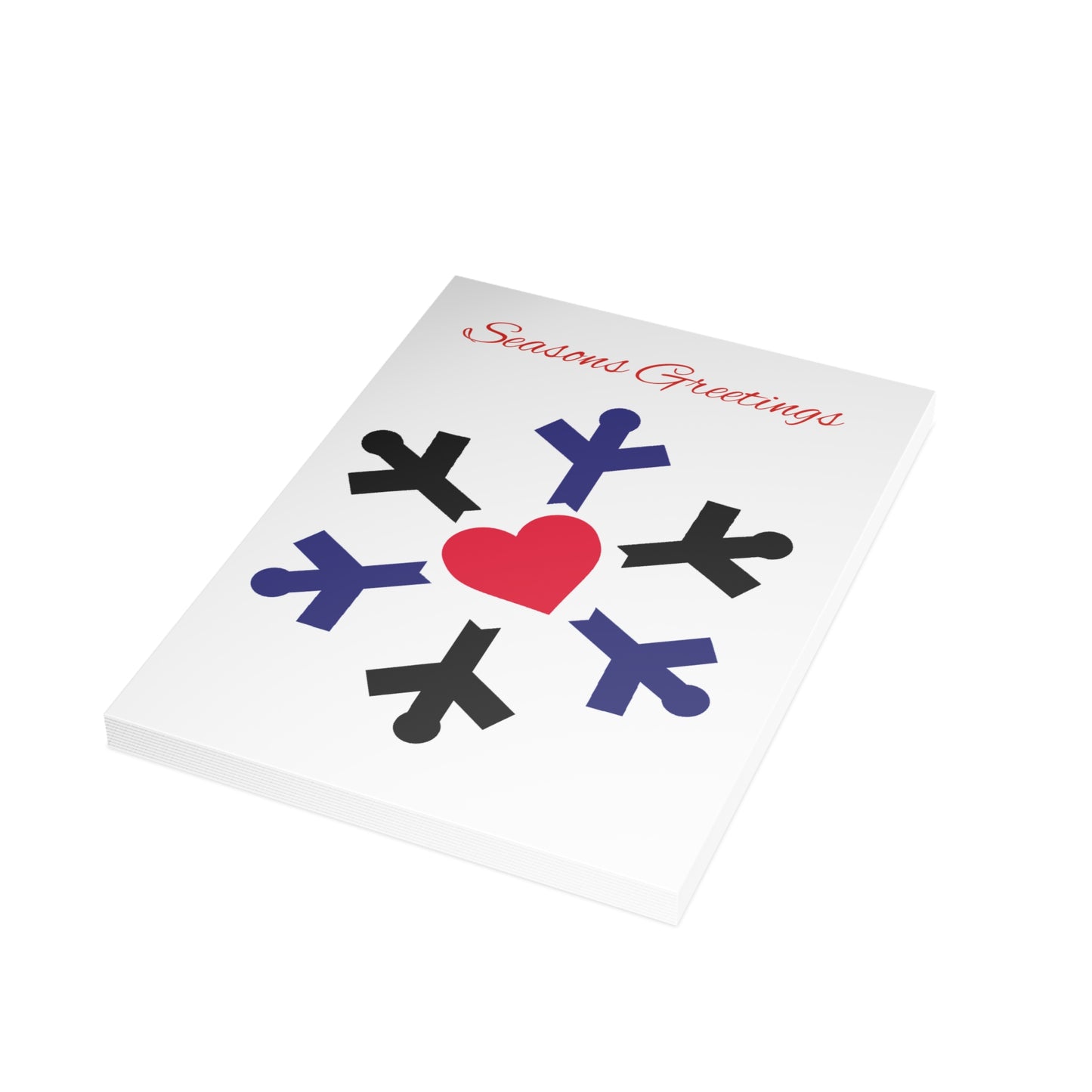 Leather Pride Flag Snowflake Greeting Cards