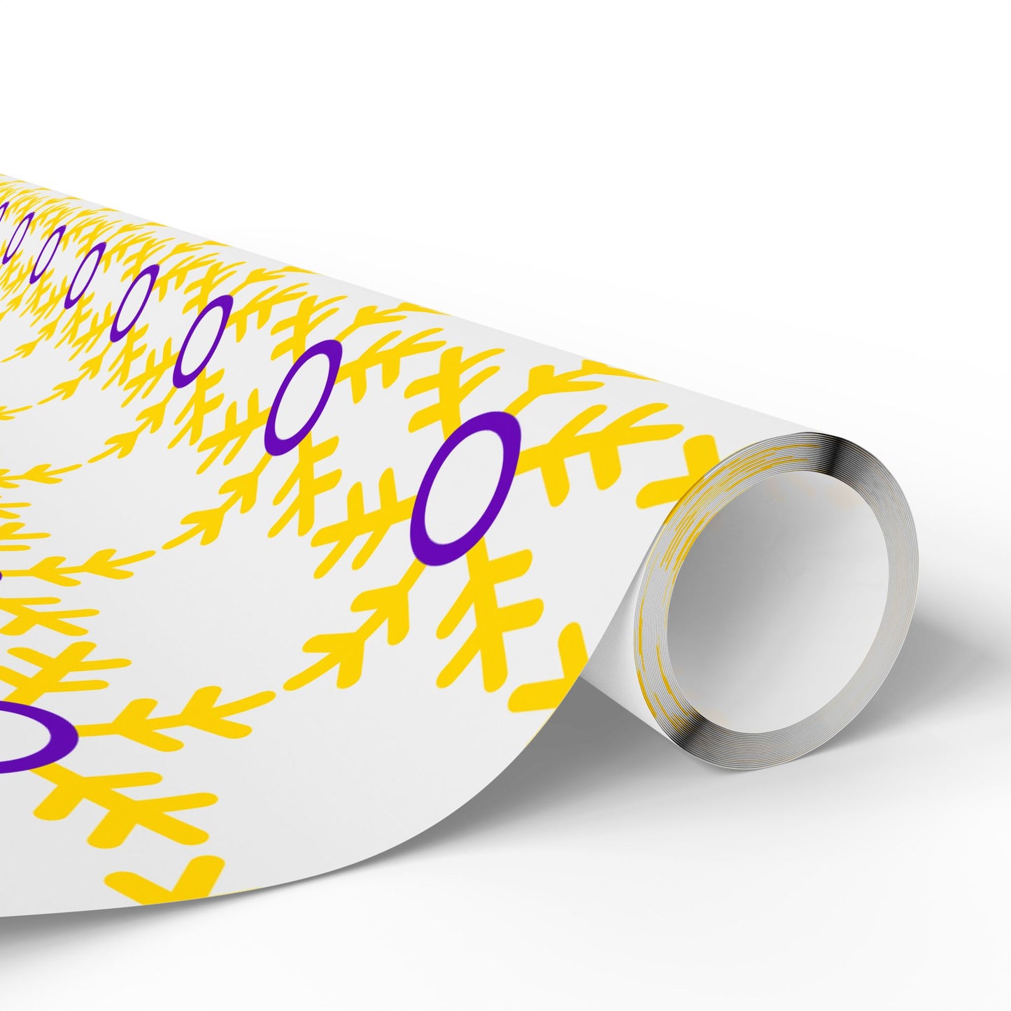 Intersex Pride Flag Snowflake Wrapping Paper - Multiple Sizes/Finishes