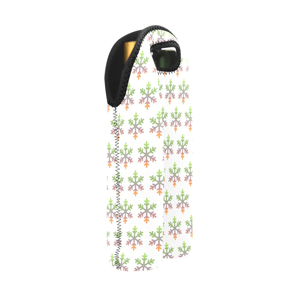Aliagender Pride Flag Snowflake 2-Bottle Neoprene Wine Bag