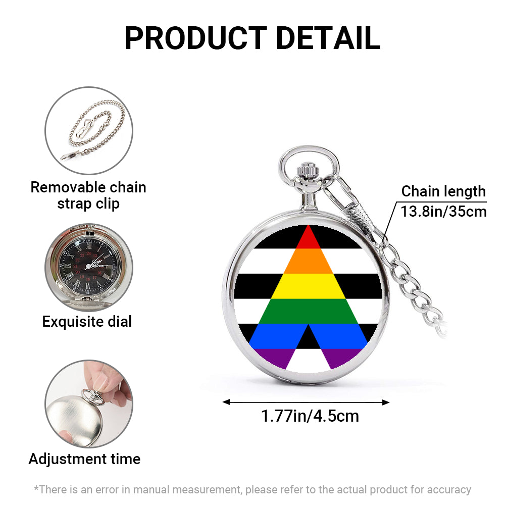 Ally Pride Flag Round Pocket Watch