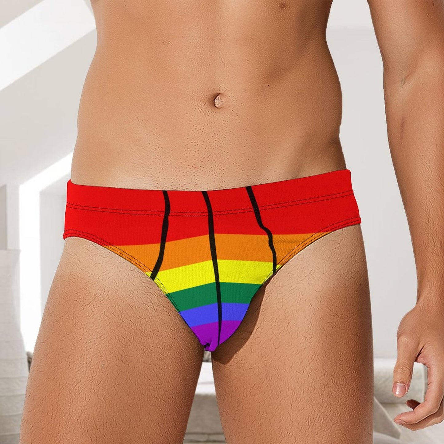 Rainbow Pride Flag Silk Briefs – Traditional Masculine Cut