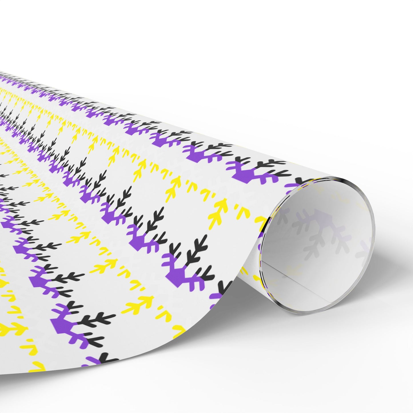 Non-Binary Pride Flag Snowflake Wrapping Paper - Multiple Sizes/Finishes