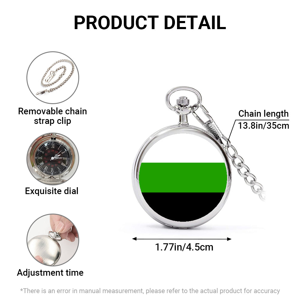 Neutrois Pride Flag Round Pocket Watch