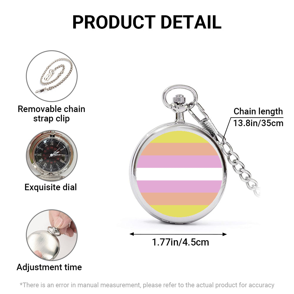 Pangender Pride Flag Round Pocket Watch