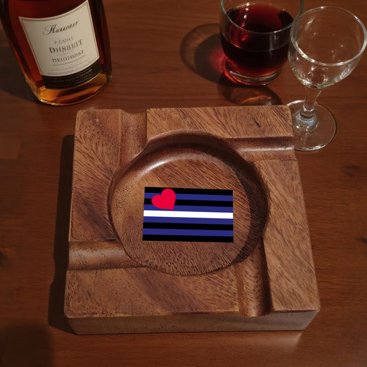 Wooden Cigar Ashtray - 1 Side Engrave