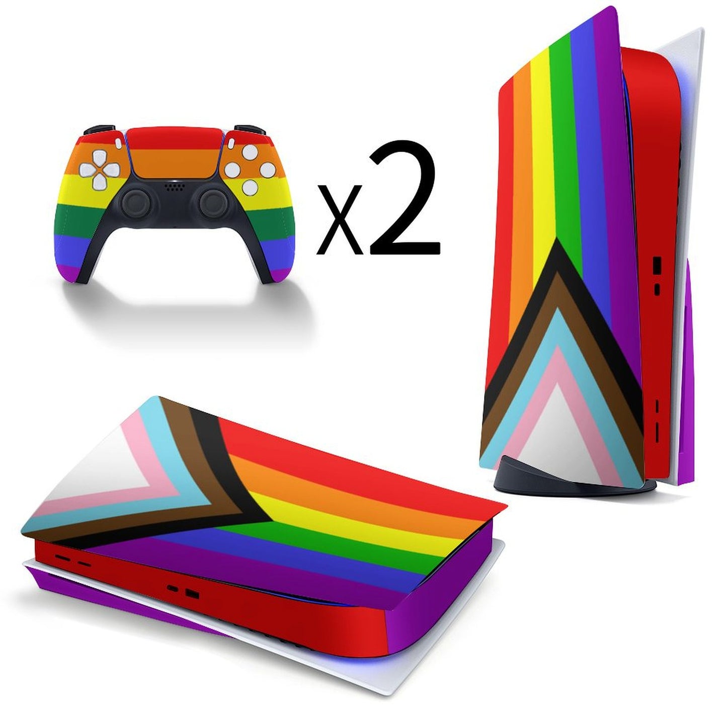Progress Pride Flag PS5 Game Console Sticker (Optical Drive Version)