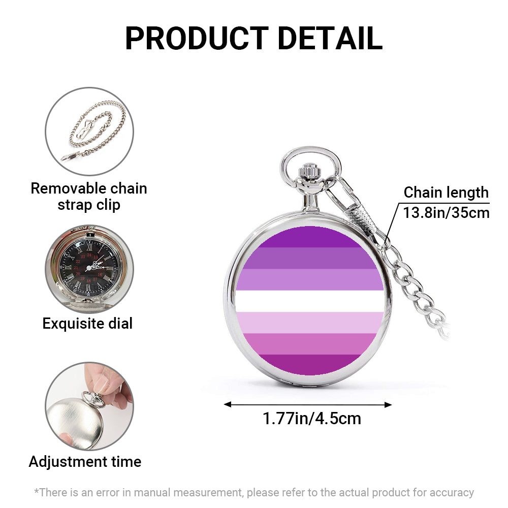 Femme Pride Flag Round Pocket Watch