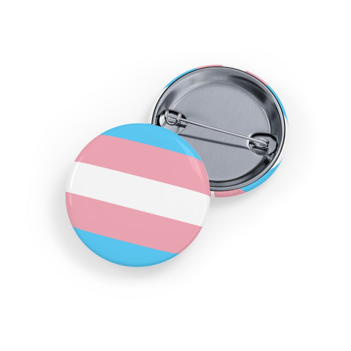 Transgender Pride Flag Round Pins - Multiple Sizes