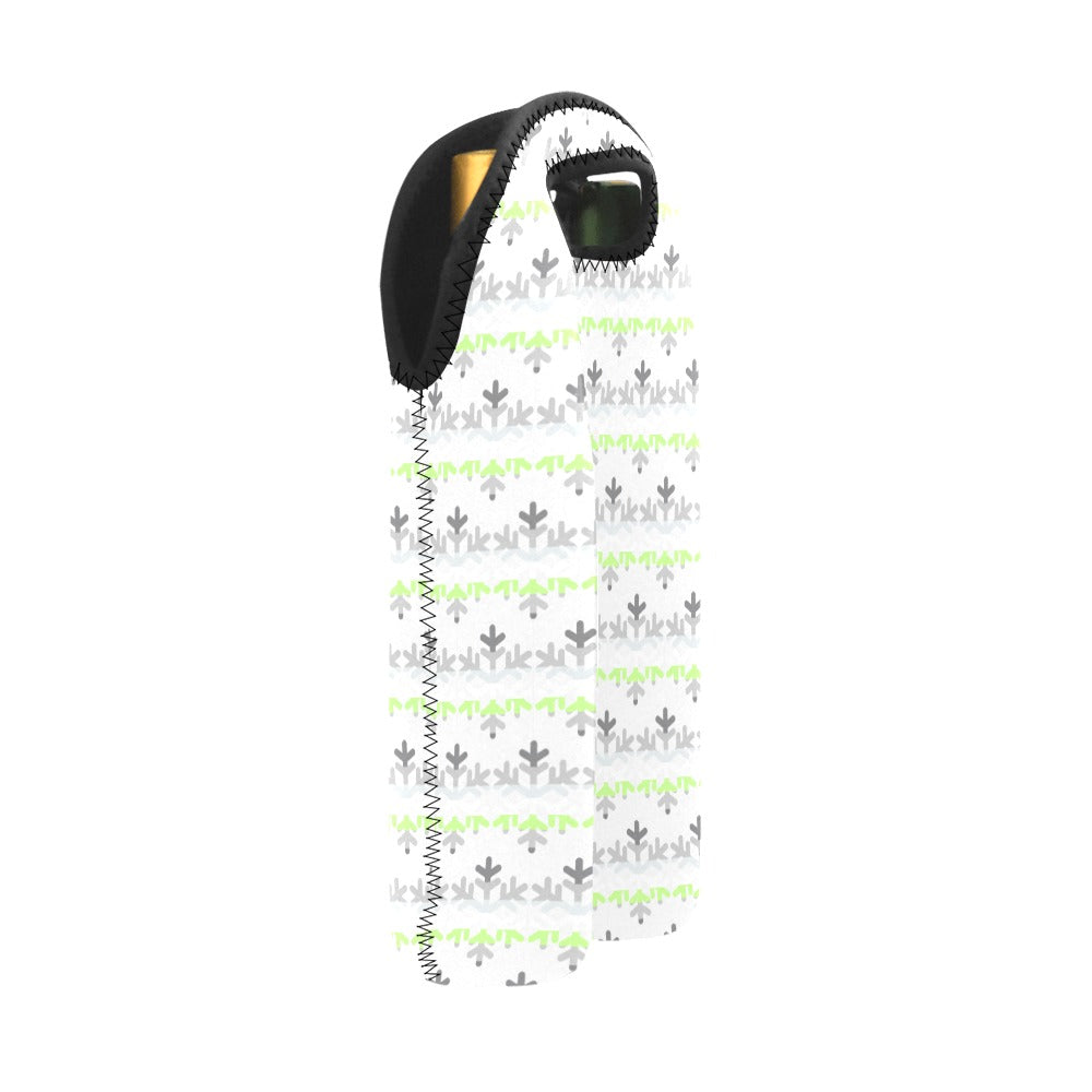 Demiagender Pride Flag Snowflake 2-Bottle Neoprene Wine Bag