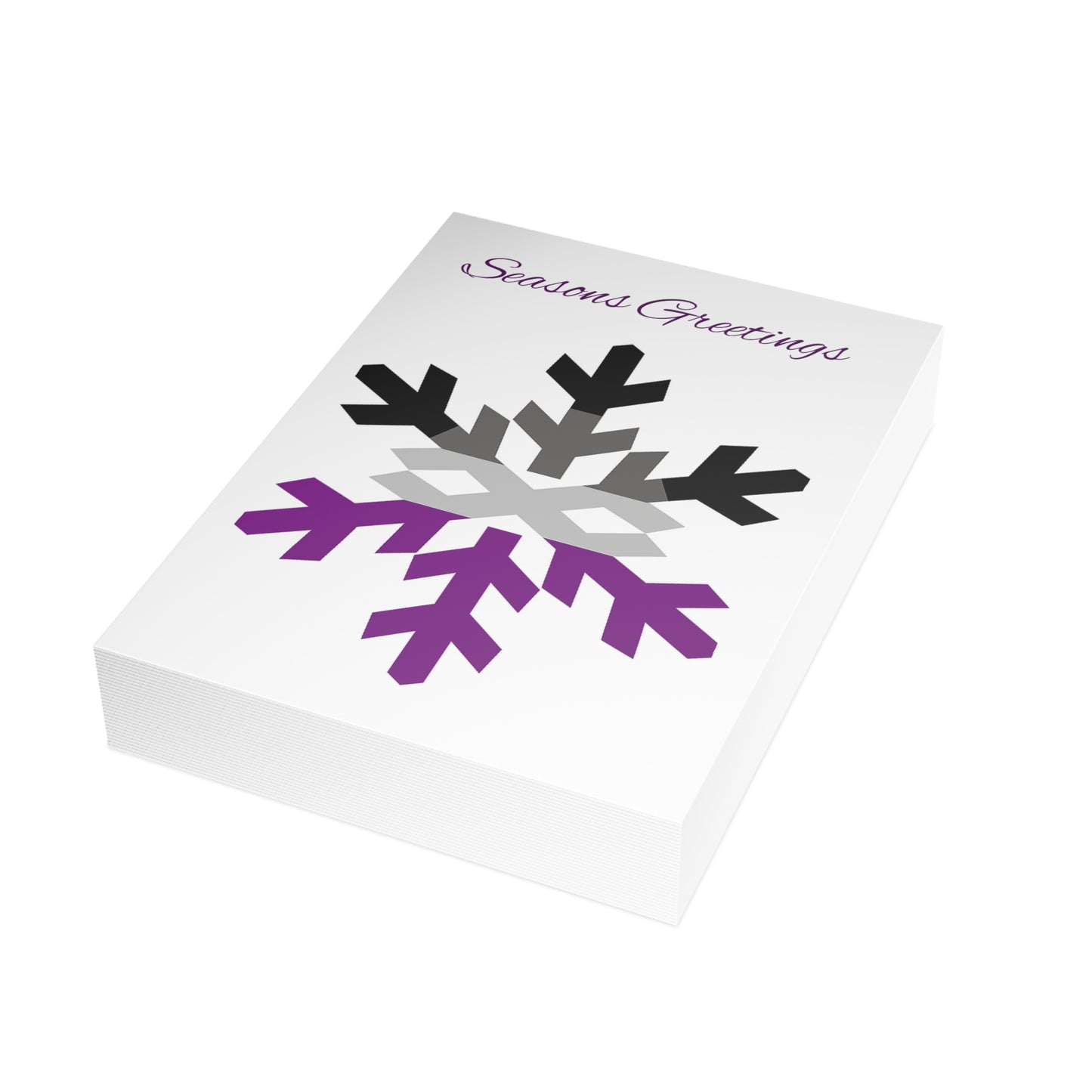 Asexual Pride Flag Snowflake Greeting Cards