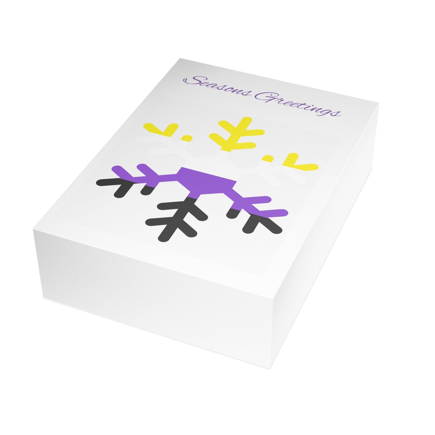 Non-Binary Pride Flag Snowflake Greeting Cards