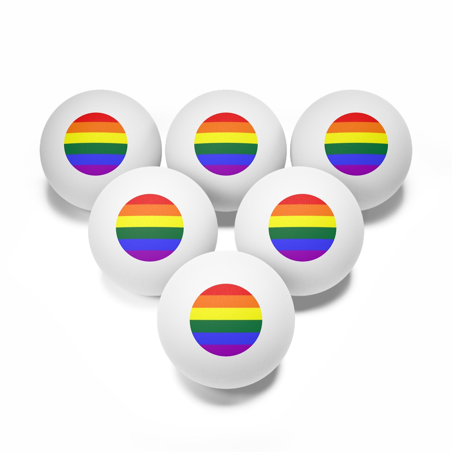 Rainbow Pride Ping Pong Balls - Set of 6