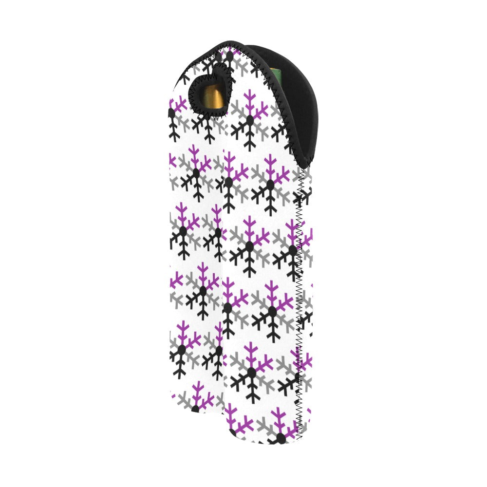 Demisexual Pride Flag Snowflake 2-Bottle Neoprene Wine Bag