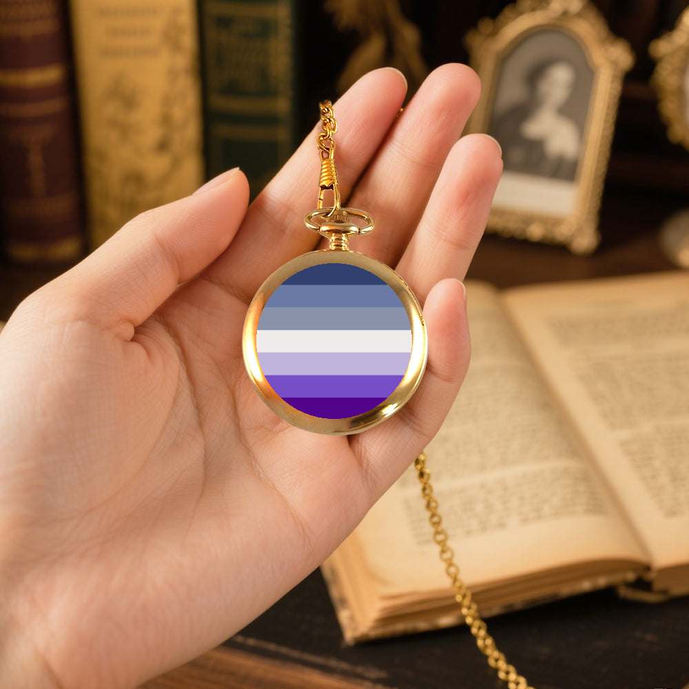Butch Pride Flag (dorian-rutherford) Round Pocket Watch