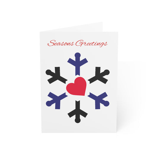 Leather Pride Flag Snowflake Greeting Cards