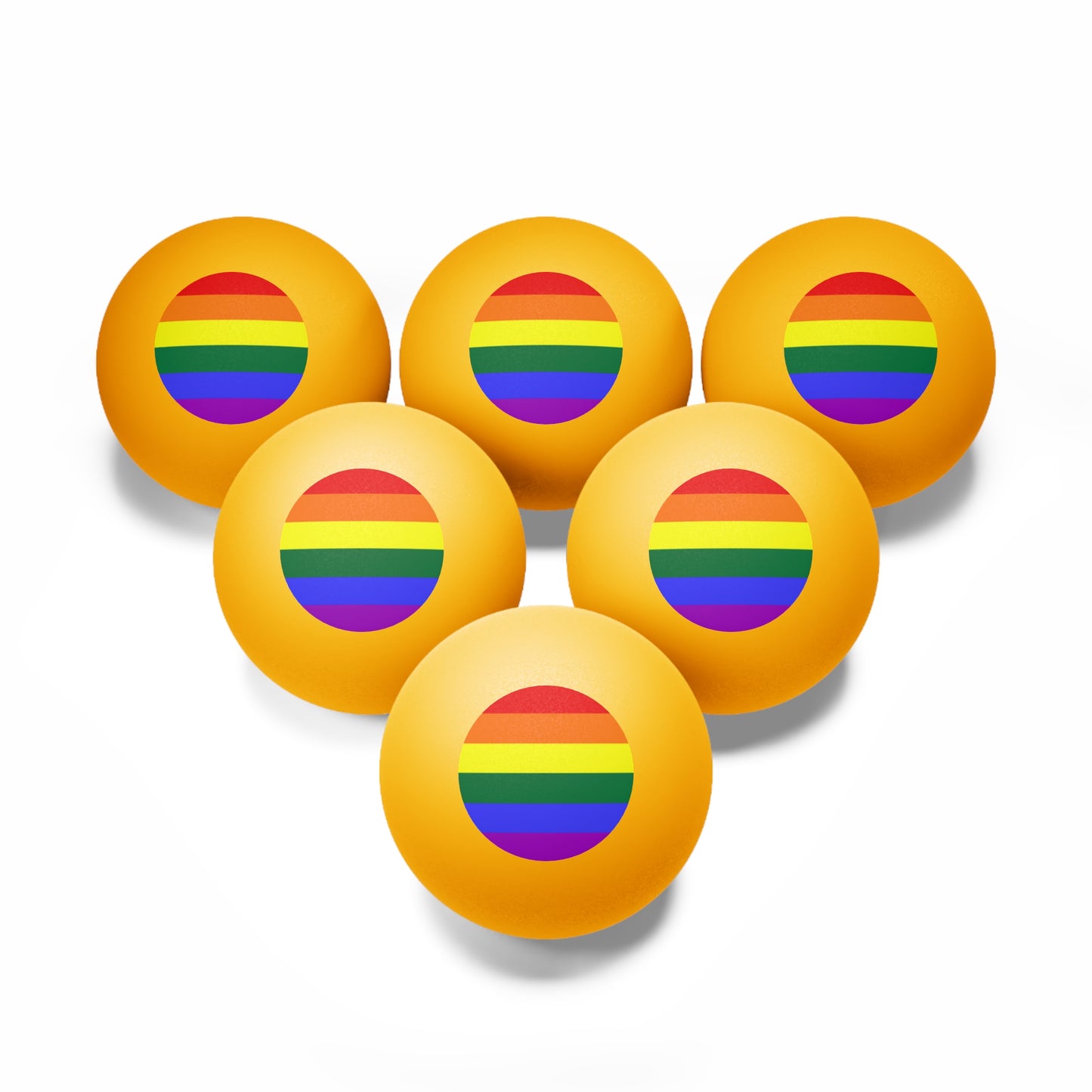 Rainbow Pride Ping Pong Balls - Set of 6