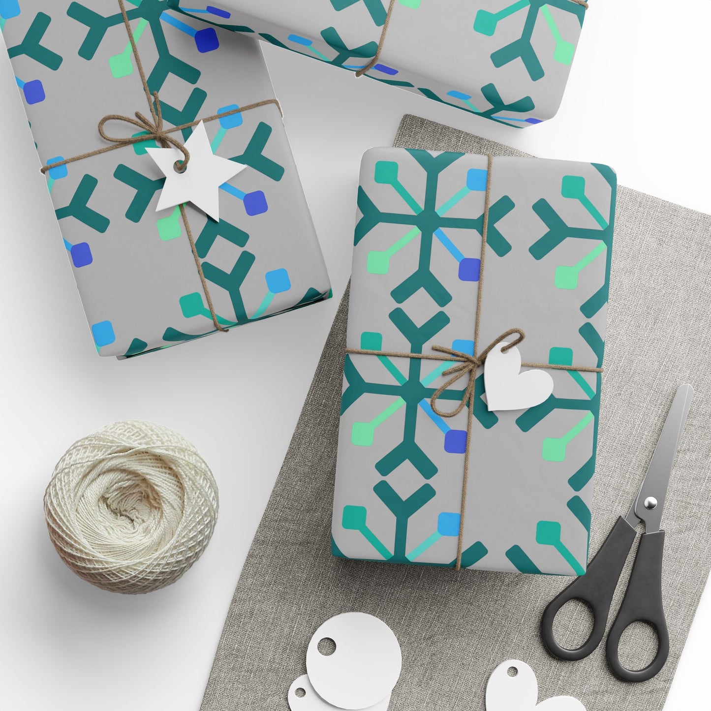 MLM Pride Flag Snowflake Wrapping Paper - Multiple Sizes/Finishes