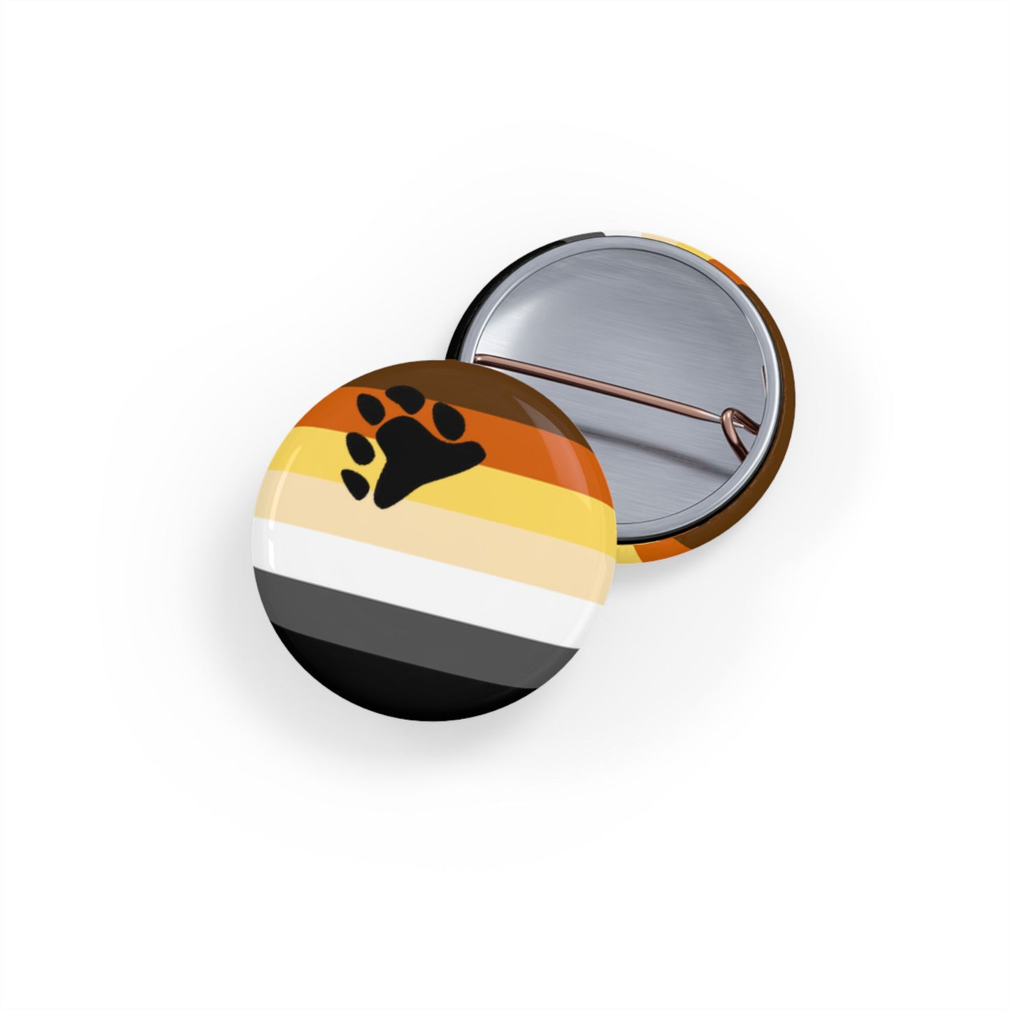 Bear Pride Flag Round Pins - Multiple Sizes