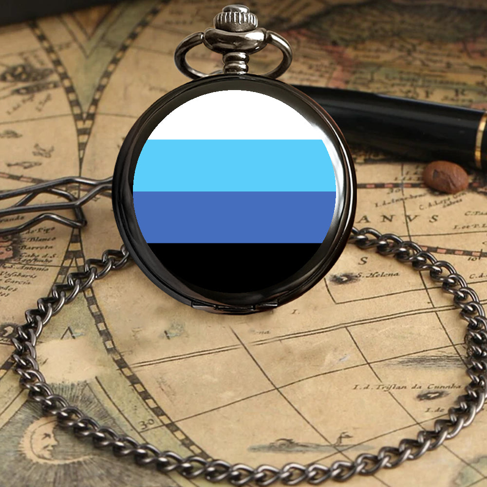 Transmasculine Pride Flag Round Pocket Watch