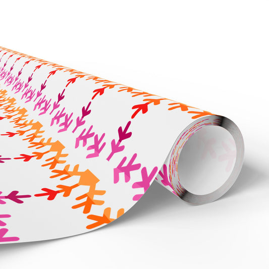 Lesbian Pride Flag Snowflake Wrapping Paper - Multiple Sizes/Finishes