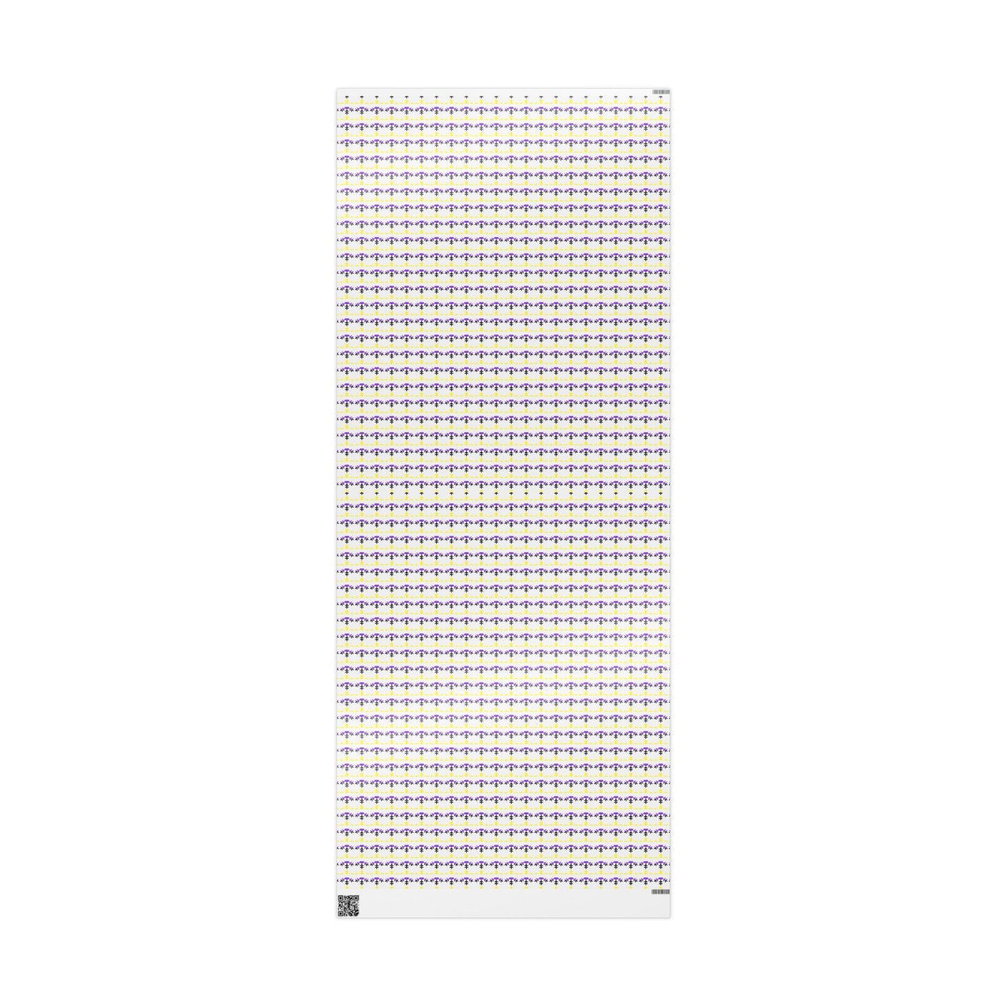 Non-Binary Pride Flag Snowflake Wrapping Paper - Multiple Sizes/Finishes