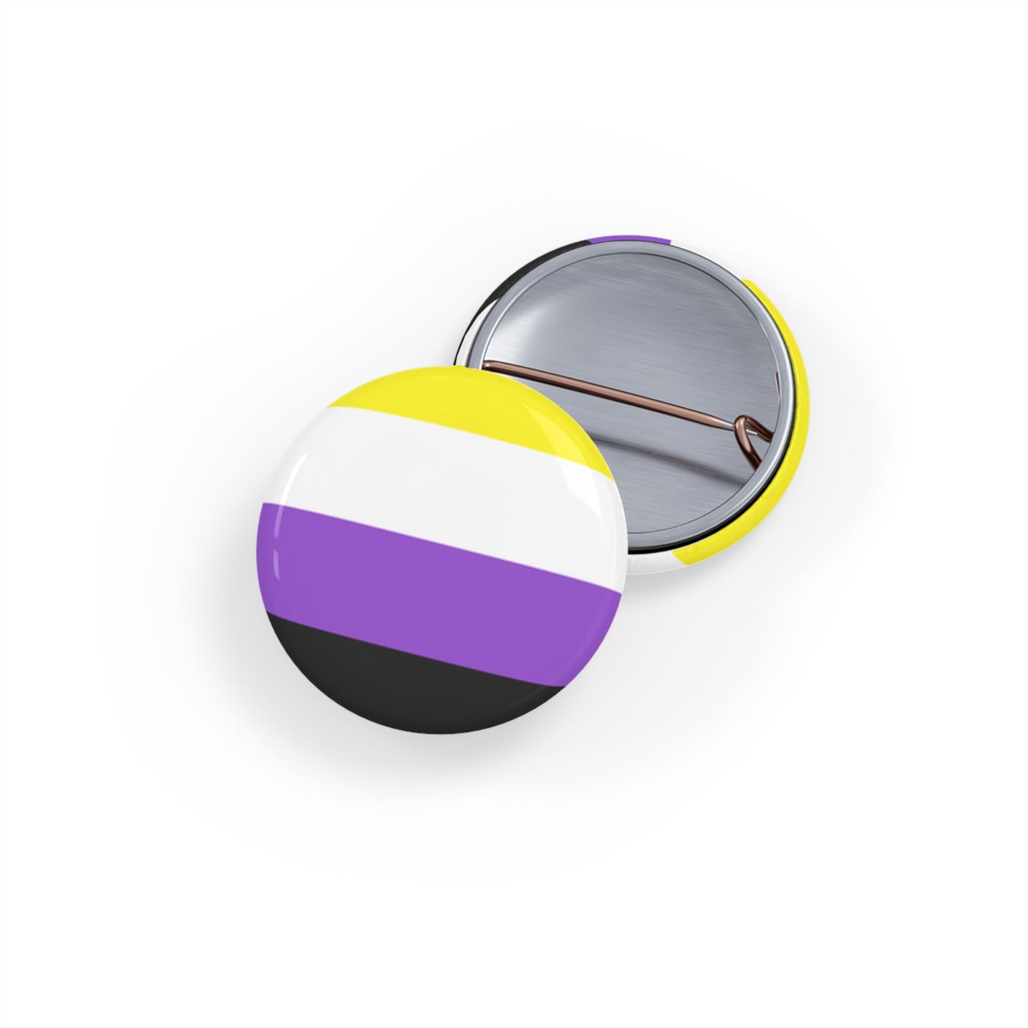 Non-Binary Pride Flag Round Pins - Multiple Sizes