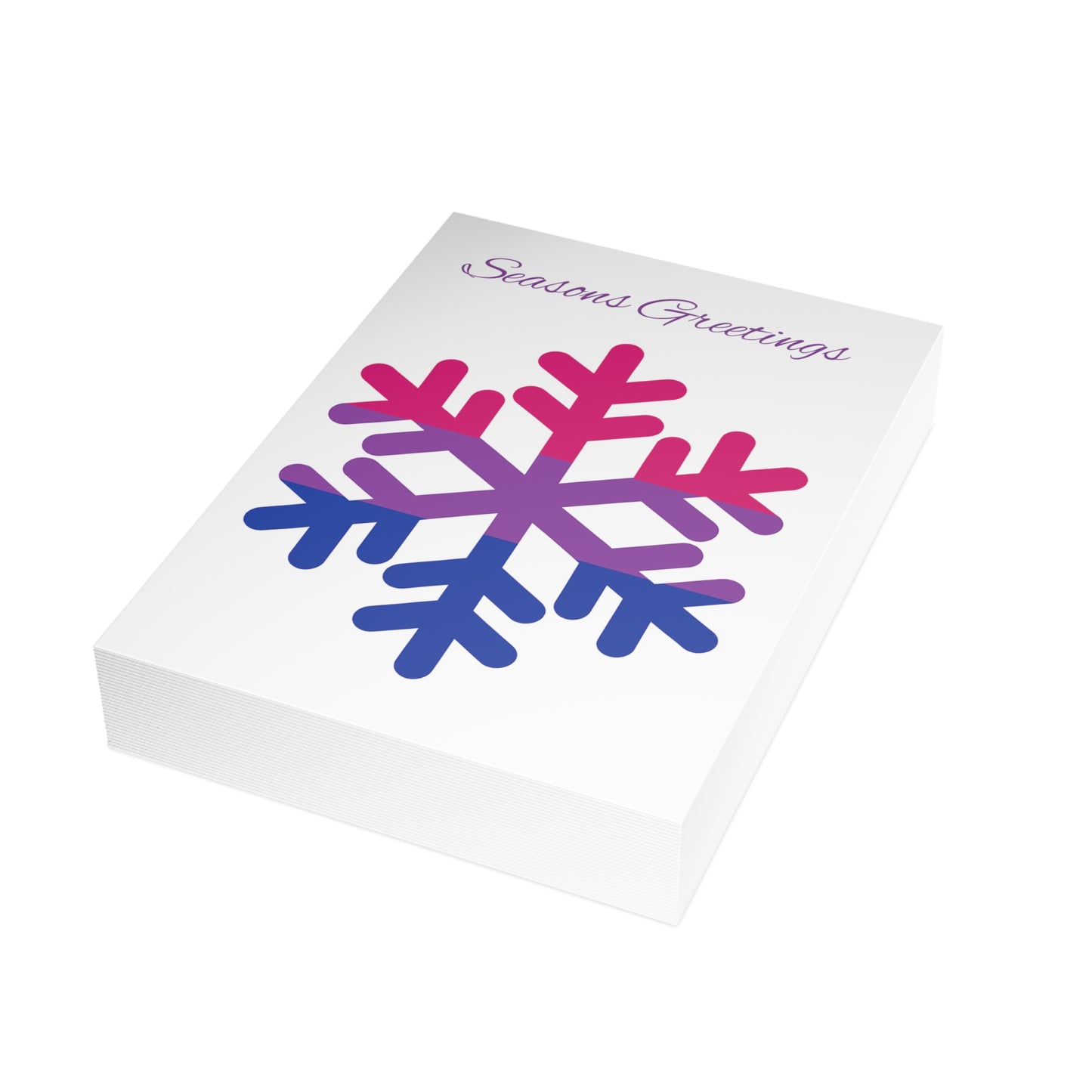 Bisexual Pride Flag Snowflake Greeting Cards