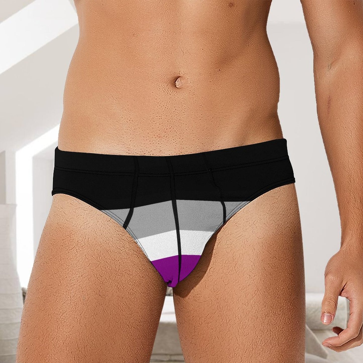 Asexual Pride Flag Briefs – Traditional Masculine Cut