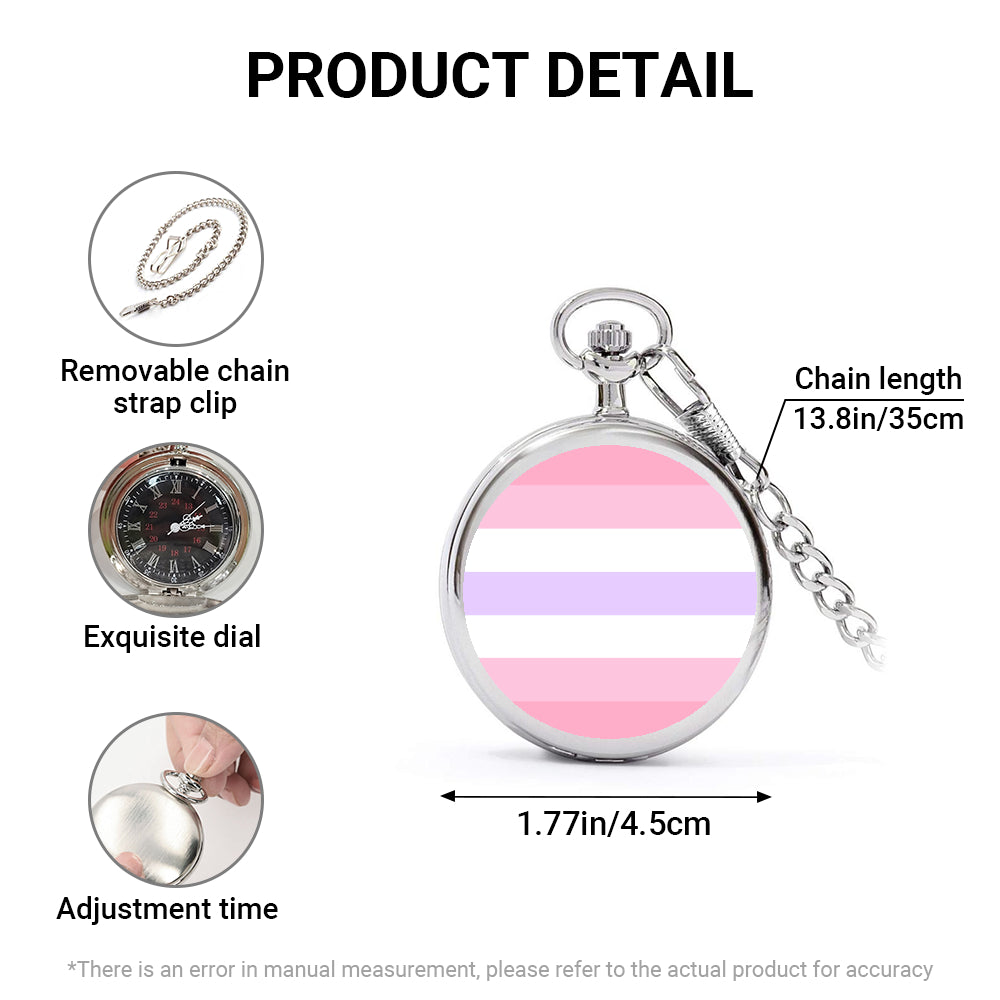 Pomosexual Pride Flag Round Pocket Watch