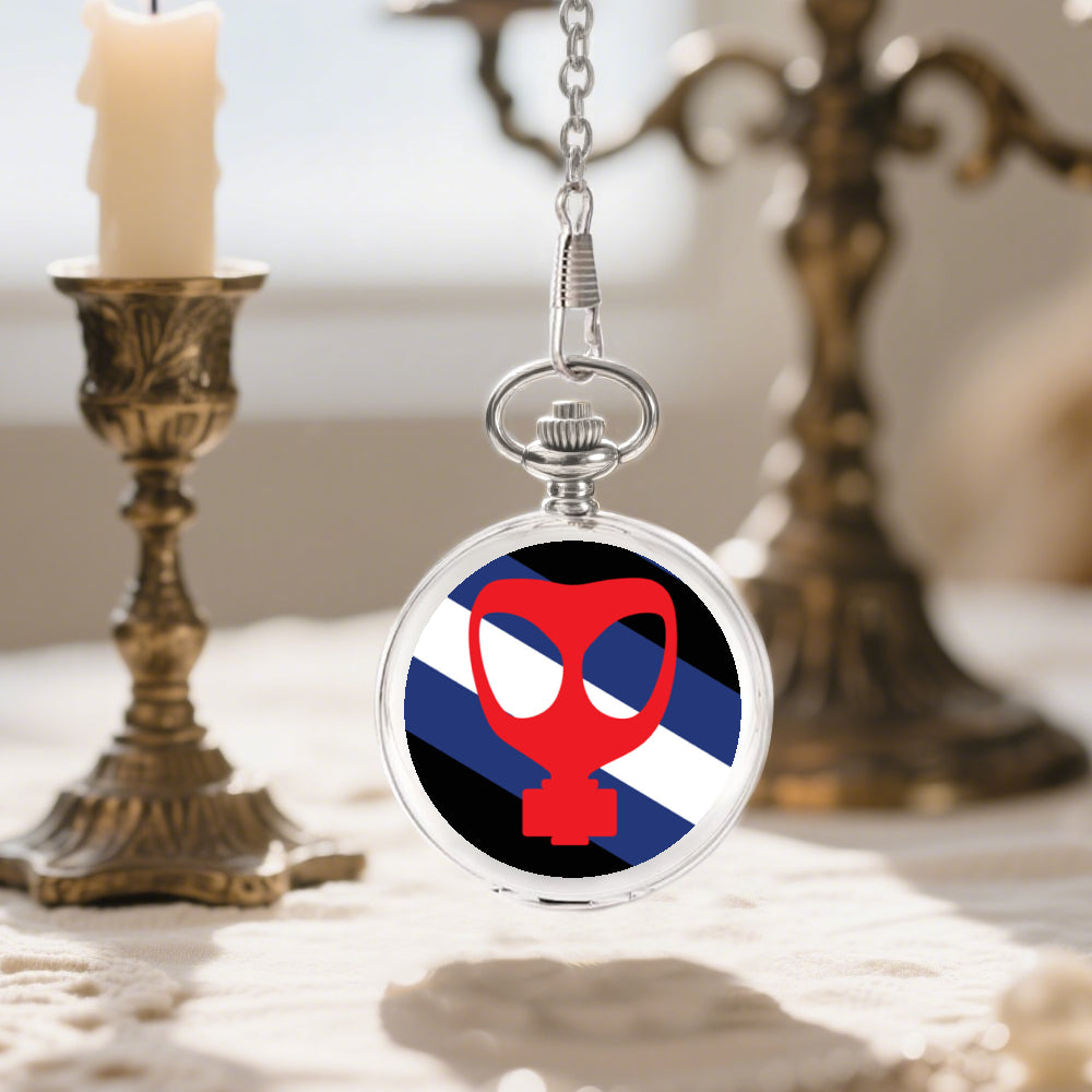 Mask Fetish Pride Flag Round Pocket Watch