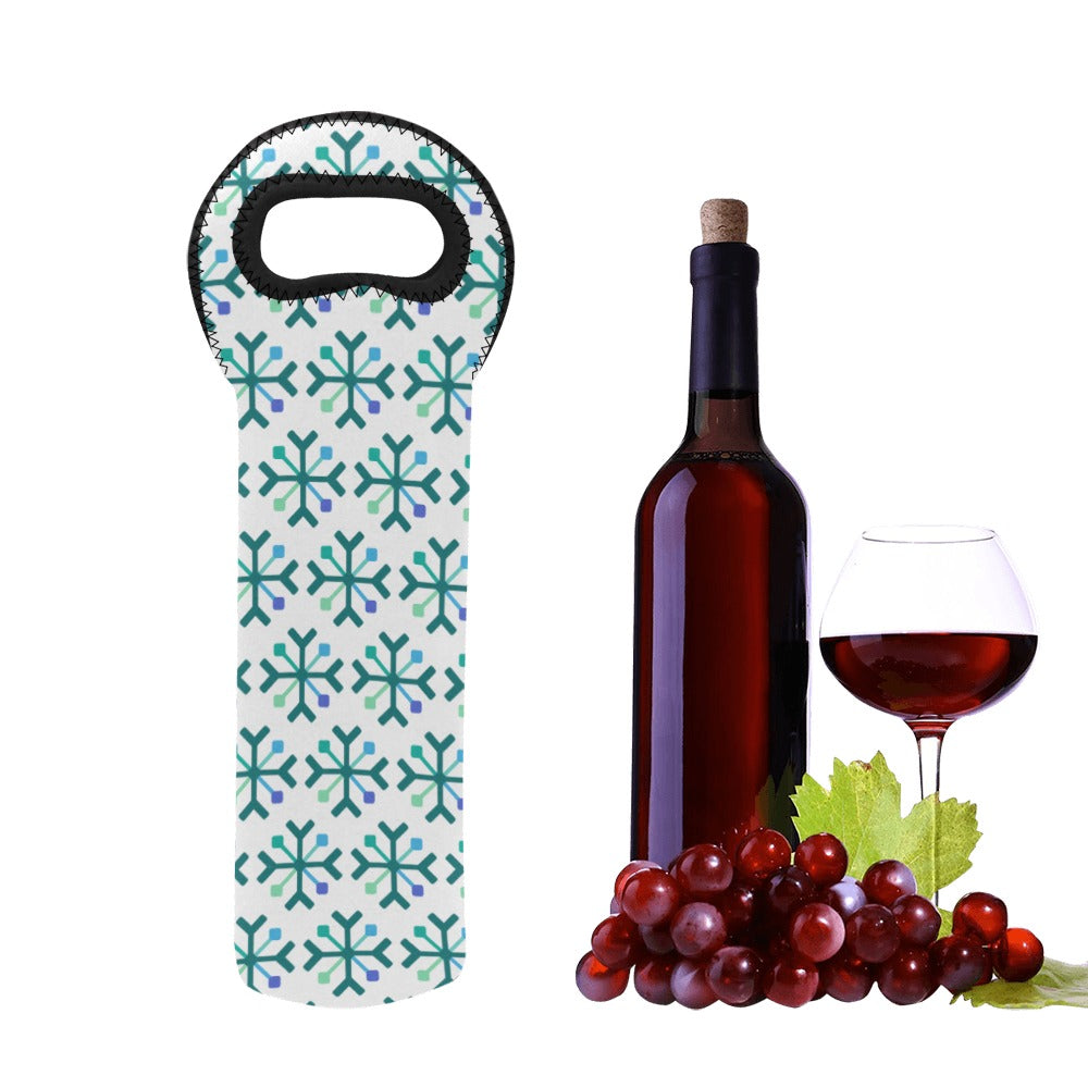 Gay/MLM Pride Flag Snowflake Neoprene Wine Bag