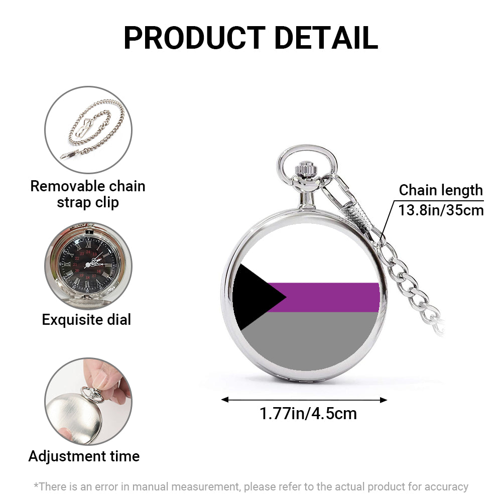 Demisexual Pride Flag Round Pocket Watch