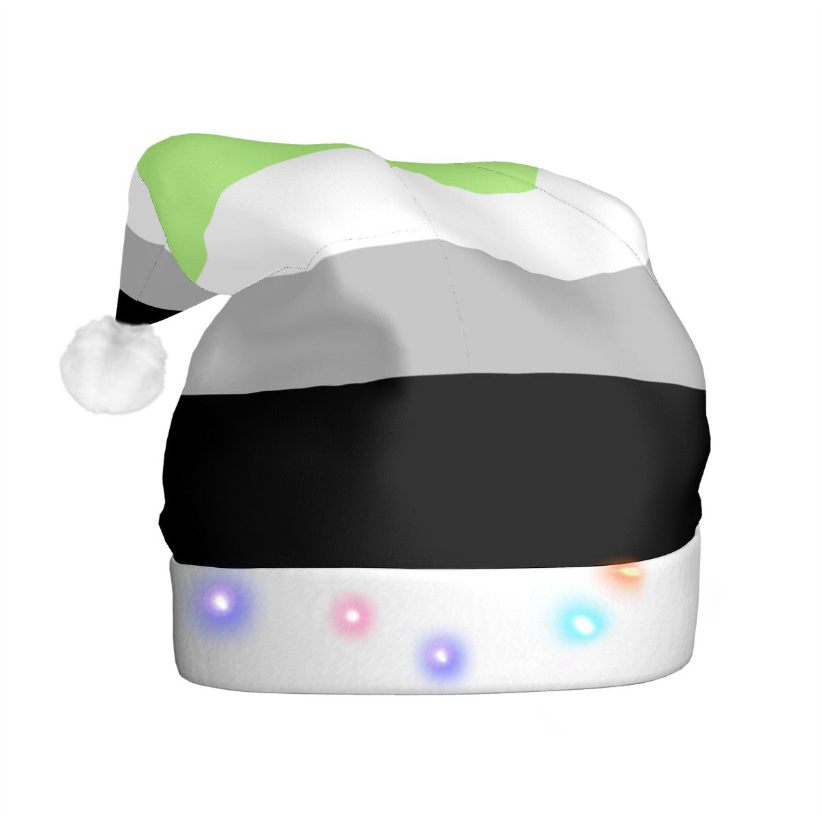 Agender Pride Flag Adult Glowing Plush Holiday Hat
