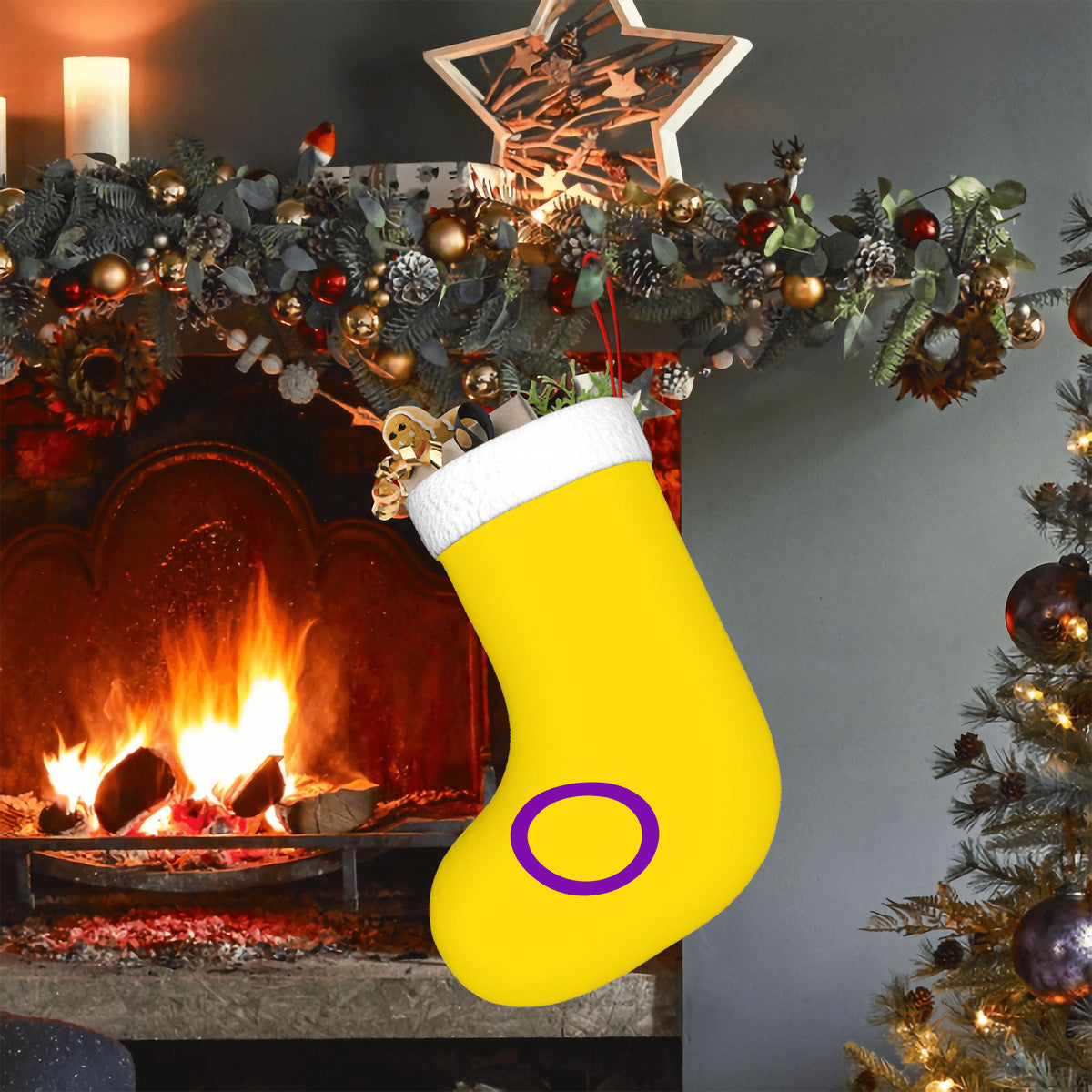 Intersex Pride Flag Holiday Stocking 11" x 17.7"