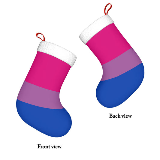 Bisexual Pride Flag Holiday Stocking 11" x 17.7"